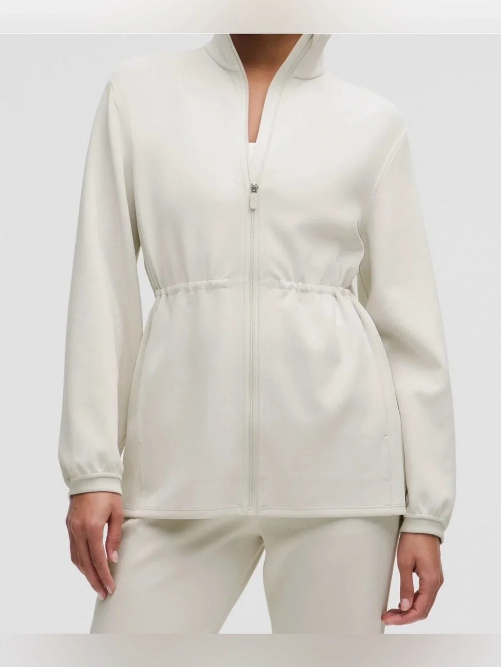 Lululemon Softstreme Cinch-Waist Full-Zip Jacket in Bone Size M New without tags